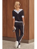 Black women\'s tracksuit with short sleeves FK540 - Online store - Boutique